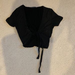 Brandy Melville, polka dotted tie crop top